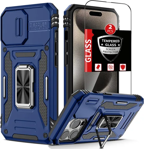 Miniatura 44 de Funda para iPhone 12 Pro Max con 2 protectores de pantalla, cubierta deslizante integrada para cámara para 12Pro Max, funda para teléfono