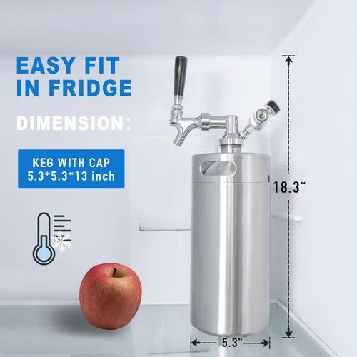 Miniatura 3 de TMCRAFT Mini granelero de barril de 128 onzas, sistema de barril de acero inoxidable presurizado con regulador de CO2 actualizado que se mantiene