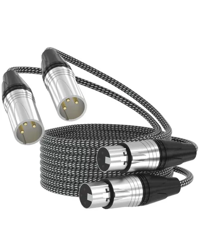 Miniatura 11 de Cable XLR corto de 3 pies, cable de extensión de micrófono XLR macho a hembra con 3 pines, cables XLR blindados de alta calidad, cables de micrófono