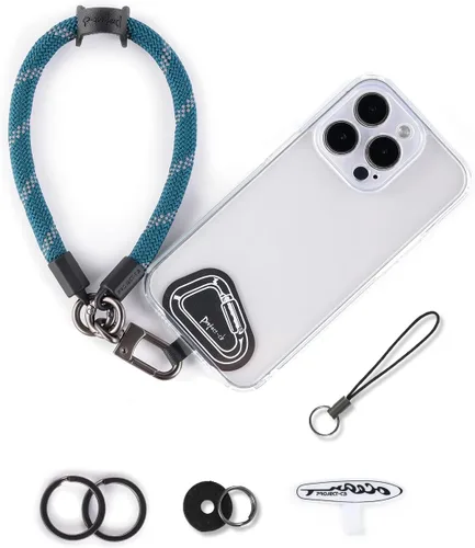 Miniatura 20 de Correa de mano para muñeca, 2 parches para teléfono, soporte para teléfono celular, correa de muñeca para llaves, AirPods, cámara (rosa, 12 pulgadas)