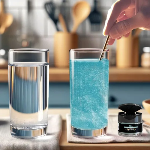 Miniatura 5 de Brew Glitter - Purpurina comestible para bebidas, cócteles, cerveza, adornar bebidas Certificado Kosher y Halal 100% comestible y de grado Azul