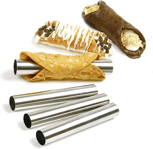Miniatura 6 de FantasyDay - Moldes antiadherentes para cuerno de color crema, de acero inoxidable, 4.72 pulgadas, kit de tubos de cannoli de gran tamaño, paquete #1