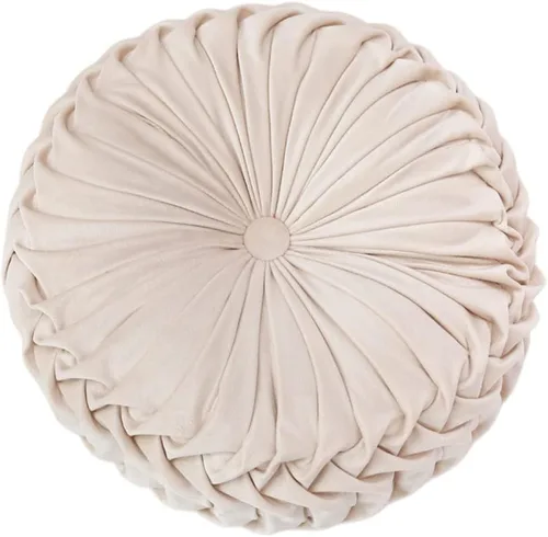 Miniatura 11 de Baiyuruodie Cojín redondo de terciopelo para sofá, cama y dormitorio, cojín decorativo (38cm, naranja)