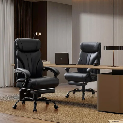 Miniatura 7 de Sillas de oficina grandes y altas con reposapiés, silla ergonómica para juegos de 500 libras de ancho, sillas de computadora ejecutivas reclinables