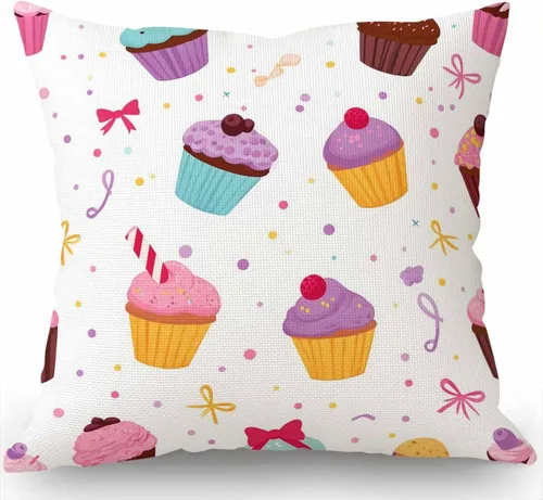 Miniatura 8 de Swono Funda de almohada de lino y algodón con diseño de flores de colibrí para sofá, cama, 18 x 18 pulgadas