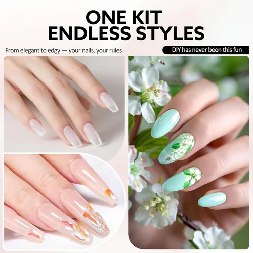 Miniatura 6 de VENALISA - Juego de esmaltes de uñas de gel blanco de 0.3 fl oz (0.3 fl oz) con kit de puntas de uñas, 5 unidades, blanco, azul, rosa bebé, rojo