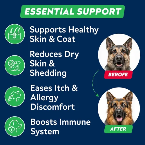 Miniatura 2 de StrellaLab Aceite de pescado Omega 3 Golosinas para perros (180 golosinas) – Alivio de alergias y picazón – Suplemento para la piel y el pelaje