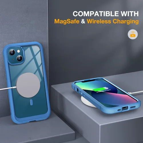 Miniatura 4 de Miracase Funda para iPhone 13 de 6.1 pulgadas, [sin burbujas] funda de teléfono de cuerpo completo con pantalla de vidrio completa integrada, sin