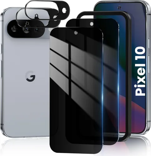 Miniatura 8 de Paquete de 2+2 para Google Pixel 10 Pro XL Protector de pantalla de privacidad y protector de lente de cámara, compatible con desbloqueo por huellas