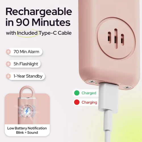 Miniatura 4 de Alarma de seguridad personal Weten para mujeres - Sirena de pánico de 130 dB de volumen alto en llavero, paquete de 3 unidades - Silbato