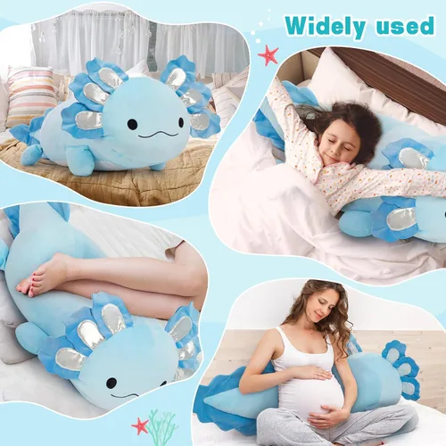 Miniatura 5 de BENINY Juguete de Peluche Grande de Ajolote Azul, Animal de Peluche Gigante de Ajolote de 39", Juguetes Grandes Regalo para Niñas Niños, Almohada