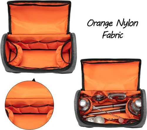 Miniatura 2 de CURMIO Bolsa de kit de barman, bolsa de transporte portátil de viaje con asa de goma para juego de herramientas de bar, para interiores y exteriores