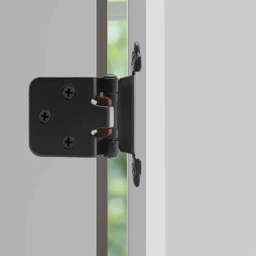 Miniatura 4 de 12 bisagras negras para puerta de gabinete, bisagras de cierre automático de cocina superpuestas de 1/2 pulgada (6 pares)