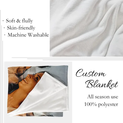 Miniatura 3 de Manta personalizada con texto fotográfico, manta personalizada con mis propias imágenes para Navidad, familia, mamá, papá, perro, hermanas, amigos