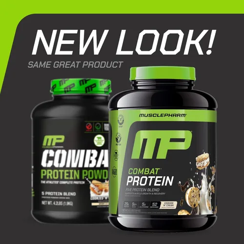 Miniatura 2 de MusclePharm Combat Proteína en polvo, sabor a galletas y crema, alimenta los músculos para entrenamientos productivos, 5 fuentes de proteína
