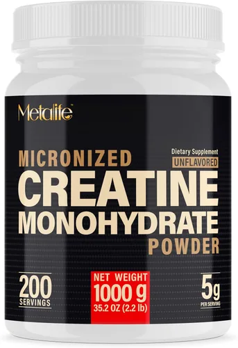 Miniatura 11 de 100% creatina monohidrato en polvo 100 porciones, fabricado en Canadá, polvo micronizado, crecimiento muscular, sin sabor, ideal para atletas