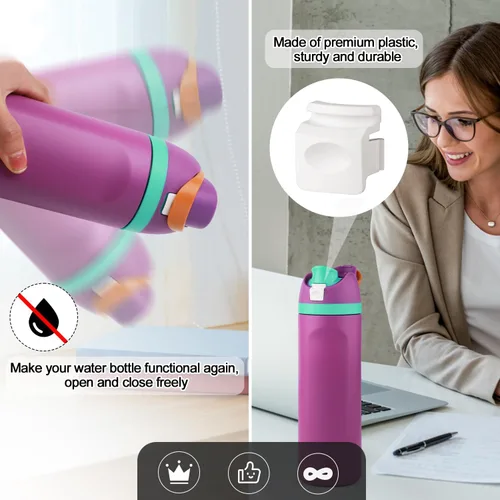 Miniatura 6 de PEUTIER 4 botones de repuesto compatibles con Owala FreeSip de 24 onzas, 32 onzas, tapa de botella de agua sin BPA, piezas de repuesto para Owala