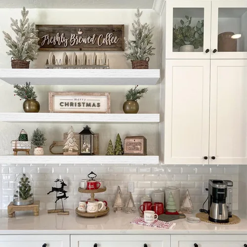 Miniatura 8 de QEEIG Estantes flotantes para pared de 35.4 pulgadas de largo, estante montado en la pared, baño, cocina, sala de estar, dormitorio, granja, B.