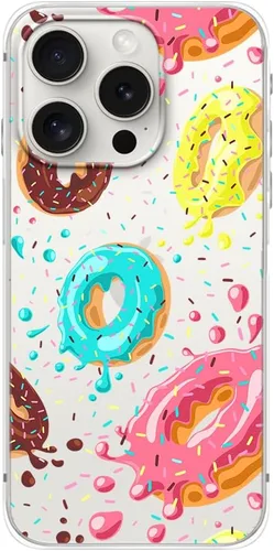 Miniatura 9 de Blingy's Funda para iPhone 15 Pro, bonito patrón de Navidad con diseño de copos de nieve de invierno, funda protectora transparente de TPU suave
