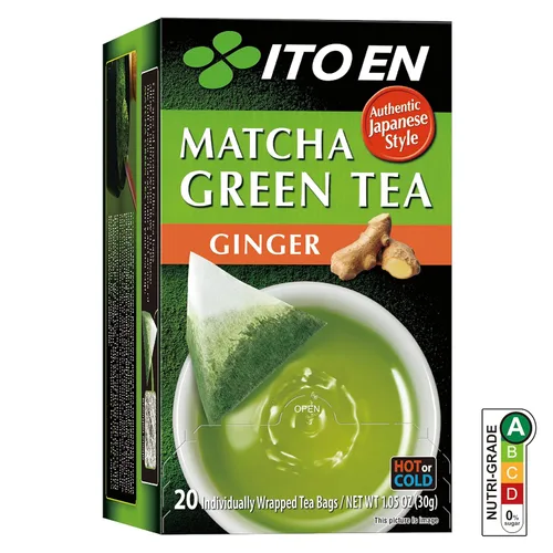 Bolsa de té verde Matcha Itoen, jengibre, 1.06 oz