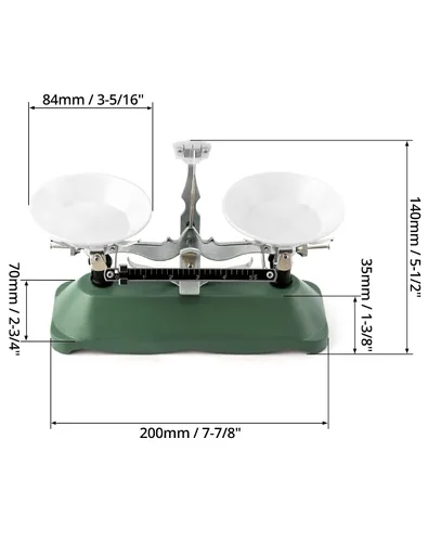 Miniatura 6 de QWORK Balanza de Equilibrio, 200g / 0.2g, Mini Balanza de Haz Triple de Laboratorio para Herramienta Didáctica