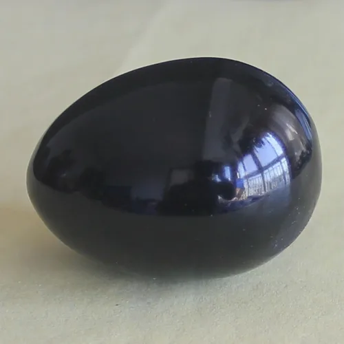 Miniatura 5 de Huevo de cristal de cuarzo mezclado de 1.575x1.181 in con soporte de madera, decoración del hogar, piedra de chakra, curación de reiki, Obsidiana