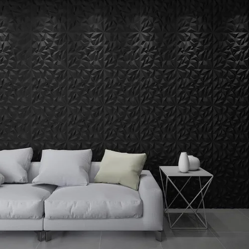 Miniatura 61 de Art3d Panel de Pared de Diamante 3D de PVC Dentado a Juego-Negro Mate, para Decoración Interior Residencial y Comercial Diamante mate negro