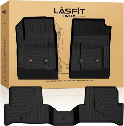 Miniatura 11 de LASFIT Juego completo de tapetes de elastómero termoplástico para todo tipo de clima de ajuste personalizado para automóviles, de 1ª y 2ª fila, 3