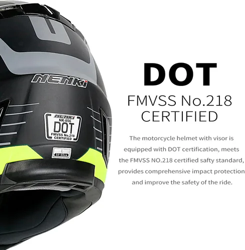 Miniatura 3 de Casco de motociclista de cara completa con visera interior de fibra de vidrio, casco ligero para bicicleta de calle y carreras para adultos, hombres