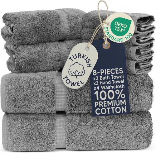 Miniatura 32 de Towel Bazaar Toallas Turcas de Algodón Premium Súper Suaves y Absorbentes (Juego de 2 Toallas de Baño Grandes, Blanco)