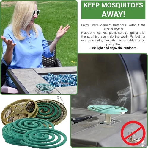 Miniatura 13 de W4W Bobinas repelentes de mosquitos, uso en exteriores alcanza hasta 10 pies, cada quema durante 5-7 horas