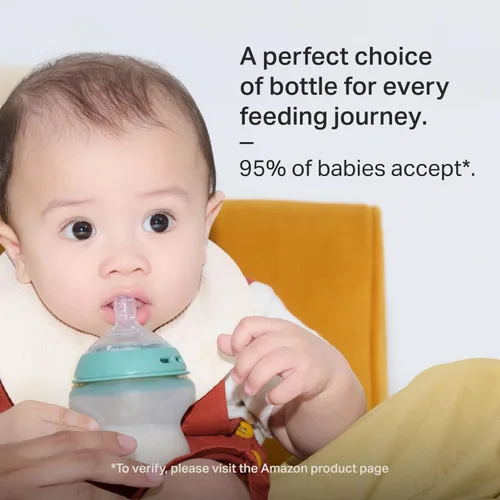 Miniatura 6 de Tommee Tippee Natural Start - Biberones de silicona anticólicos de 9 onzas, sin BPA, para bebés de 0+ meses, la silicona se siente como la piel