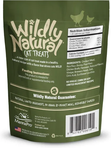 Miniatura 2 de Wildly Natural Golosinas para gatos, golosinas bajas en calorías, sin granos, aperitivos saludables hechos con ingredientes naturales, Kitten