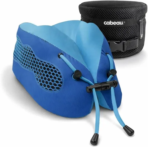 Miniatura 10 de Cabeau Almohada Cervical de Viaje de Enfriamiento para Vuelos de Larga Distancia – Evolution Cool – Espuma Viscoelástica de Soporte con Rejillas