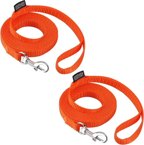 Miniatura 71 de AMAGOOD 6 pies de correas para cachorros/perros, correa de estilo tradicional resistente con gancho de cuello fácil de usar, correa para perros Negro