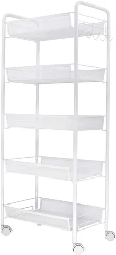 Miniatura 7 de JANE EYRE Carrito de Almacenamiento Utilitario Rodante de 3 Niveles con Ruedas, Carro Carrito de Manualidades, Estante Organizador Multiusos, Negro