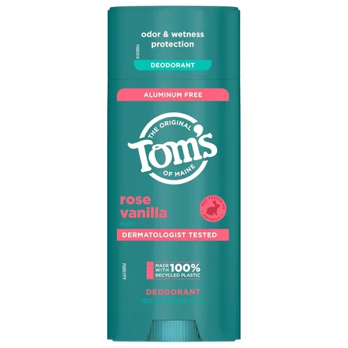 Miniatura 9 de Tom's of Maine Desodorante natural sin aluminio Rose Vanilla para mujeres y hombres, se pone transparente, protección contra olores y humedad