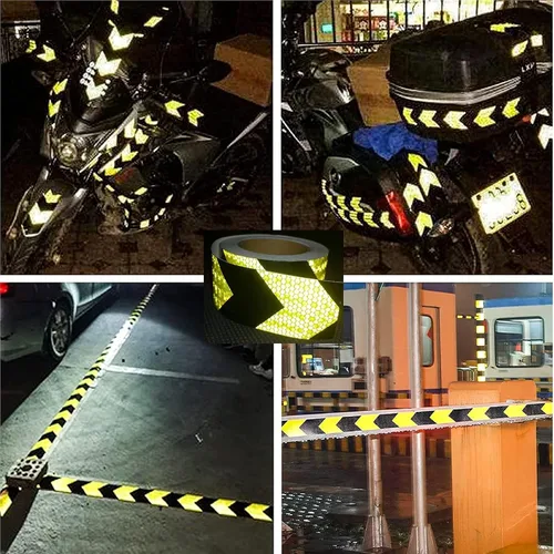 Miniatura 7 de Cinta Reflectante de 2 pulgadas X 66 pies, Cinta de Marcado Industrial de Advertencia de Seguridad de Conspicuidad de Peligro Impermeable