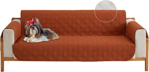 Miniatura 20 de Qubjus Funda de sofá de 2 plazas Revesible para sofá de 2 cojines, lavable, protector de muebles con correas elásticas para perros, mascotas, niños