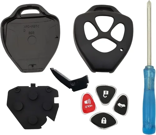 Miniatura 2 de Funda de repuesto para llavero de Toyota Camry Avalon Corolla Matrix RAV4 Venza Yaris mando a distancia 4 botones (HYQ12BBY, GQ4-29T) (negro)