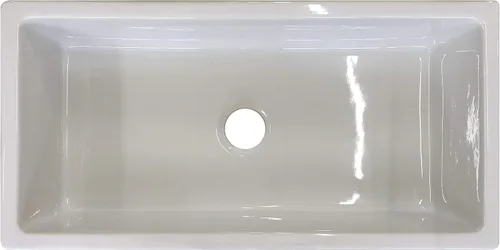 Miniatura 3 de Fregadero de arcilla refractaria, fregadero de cocina con delantal de granja de un solo tazón, opción de instalación reversible plana o acanalada