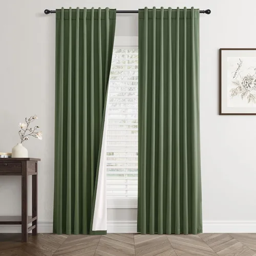 Miniatura 35 de Cortinas Opacas de Lino Beige Blanco de 84 Pulgadas de Largo, Juego de 2 Paneles para Sala de Estar y Dormitorio, Térmicas con Reducción de Ruido