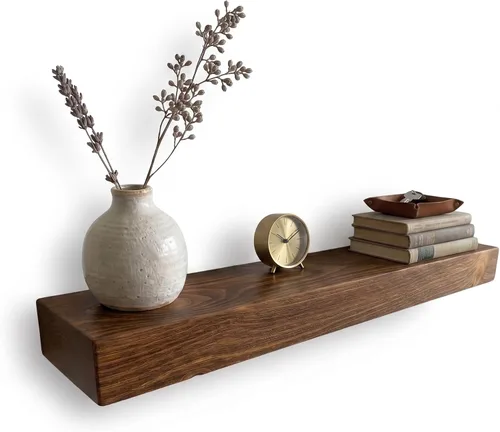 Miniatura 32 de joelsantiques Estantes flotantes de madera de 60 pulgadas para pared, 60 x 7 x 3 pulgadas, hechos de madera natural, estante largo y resistente