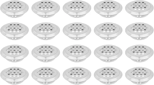 Miniatura 16 de Semetall Air Vents - Paquete de 20 rejillas de ventilación circulares de acero inoxidable de 0.748 in (0.75 pulgadas) para cocina, baño, gabinete