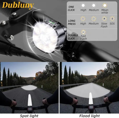 Miniatura 5 de Bike Lights Front and Back for Night Riding Safety,Super Bright Headlight and Red Rear Tail,IP65 Waterproof USB Charging,with 8 Ultra-Bright LED