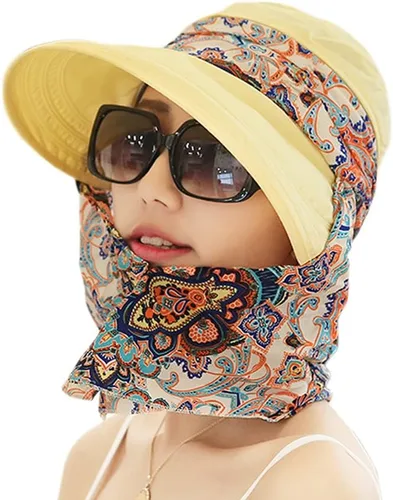 Miniatura 13 de Sombrero de sol plegable multifuncional con protección solar UPF 50+ para mujer, impermeable, transpirable, cuello facial