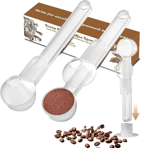 Miniatura 9 de Cuchara de café con embudo para café molido, proteína en polvo y té, para recarga reutilizable de taza K, 2 cucharadas sin desorden, diseño de Negro