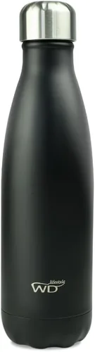 WD Lifestyle Botella de agua de acero inoxidable, 17 onzas líquidas, recipientes aislados al vacío de doble pared, mantiene las bebidas frías