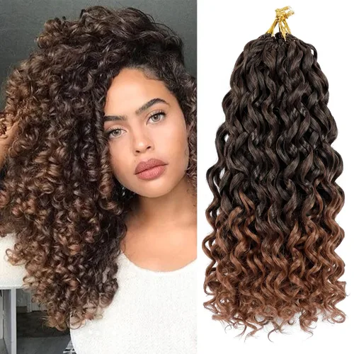 Miniatura 38 de 7 paquetes de cabello rizado de ganchillo GoGo de 6 pulgadas, pelo corto, para mujeres, rizos de playa, trenzas de ganchillo de torsión profunda