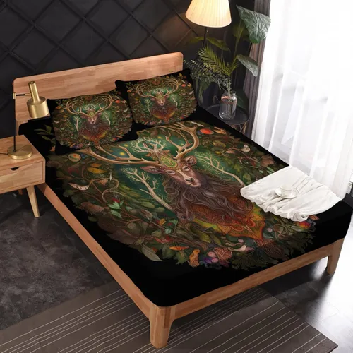 Miniatura 14 de Juego de sábanas de tamaño King, sábanas de conejo, sábanas de microfibra y fundas de almohada de 4 piezas, juego de sábanas con estampado colorido